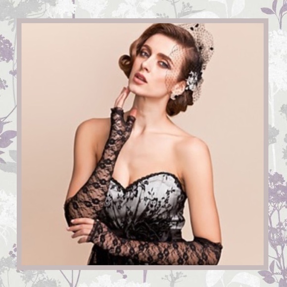 Unique Styles gloves Accessories - 🍒 LACE LONG GLOVES FINGERLESS GLOVES HIGH SLEEVE BLACK FANCY BURLESQUE ELEGANT